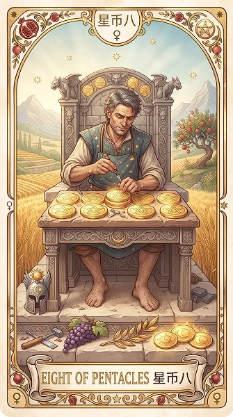 金币八 Eight of Pentacles