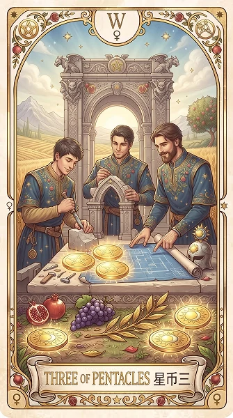 金币三 Three of Pentacles
