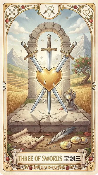 宝剑三 Three of Swords